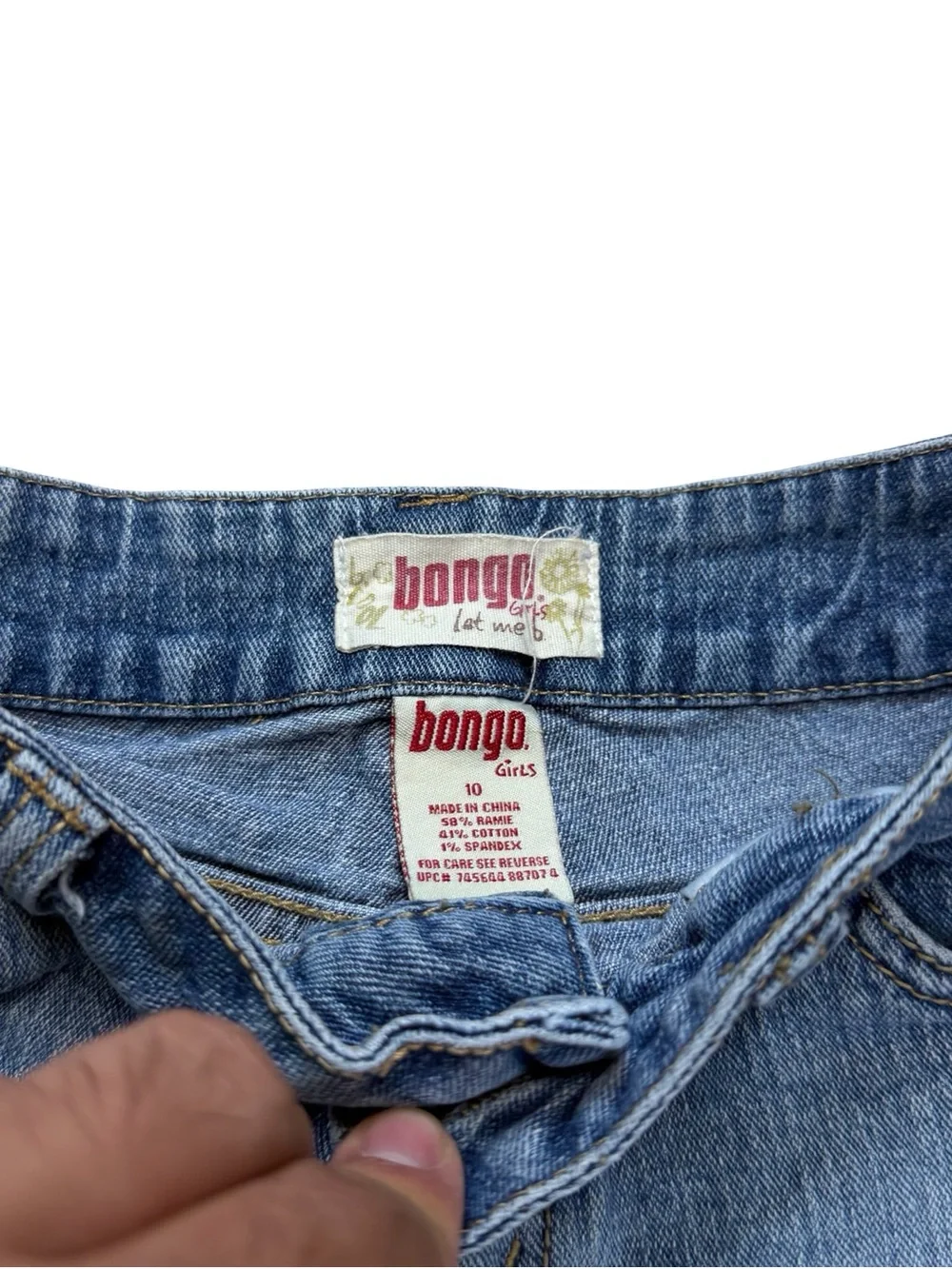 Vintage Y2K Women’s Bongo Embroidered Flower Cute Blue Jean Shorts Size 10